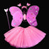 halloween Costumes for girl Cosplay Fairy Princess Butterfly Wings +Headband+Tutu Skirt - menochic